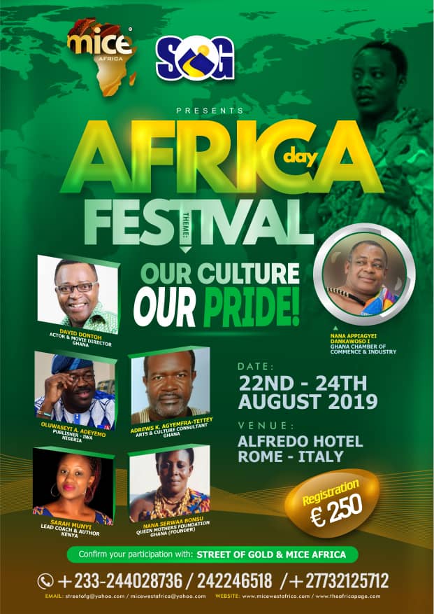 ‘Africa Day festival’ slated to August 22 24 in Italy. GBAfrica