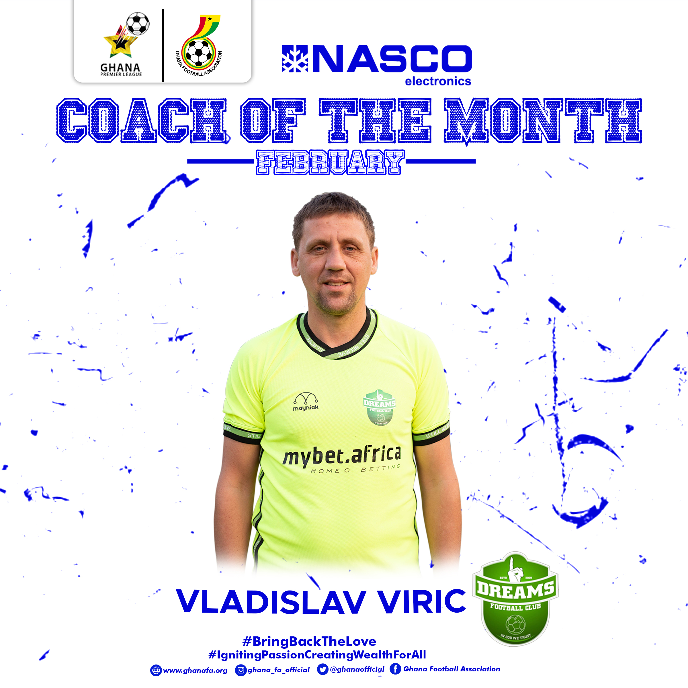 Gpl Dreams Fc Coach Vladislav Viric Wins Coach Of The Month February Gbafrica